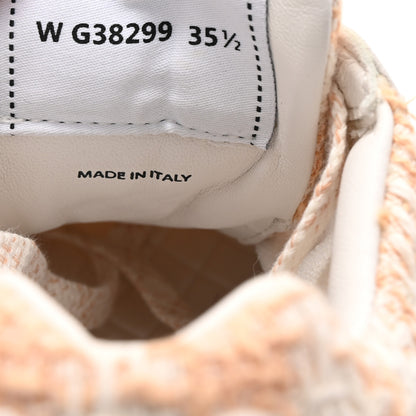 Chanel Tweed Suede Calfskin Womens CC Sneakers 35.5 Orange 9 of 9
