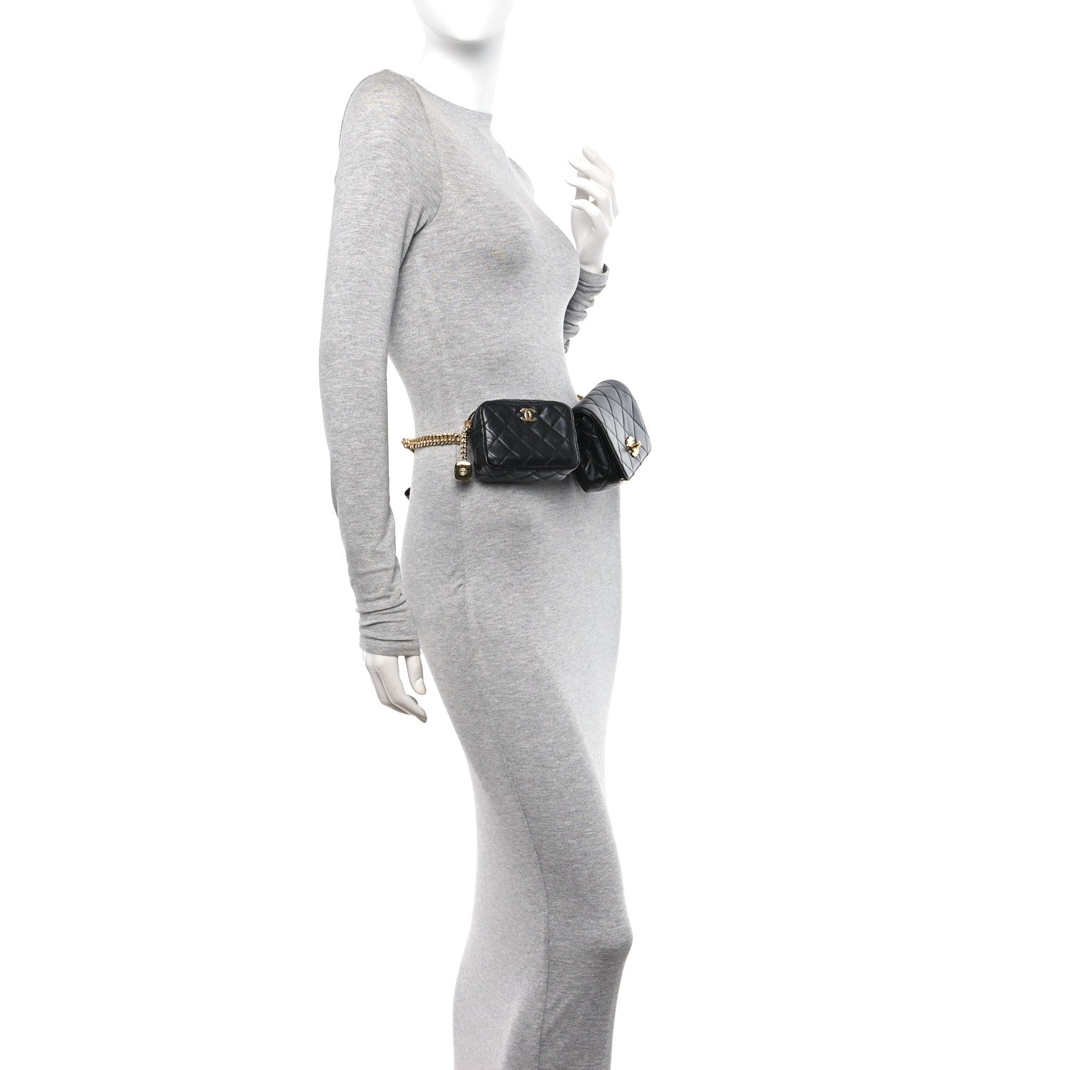 Chanel Lambskin Quilted Enamel CC Waist Bag With Pouch Black 2 of 12