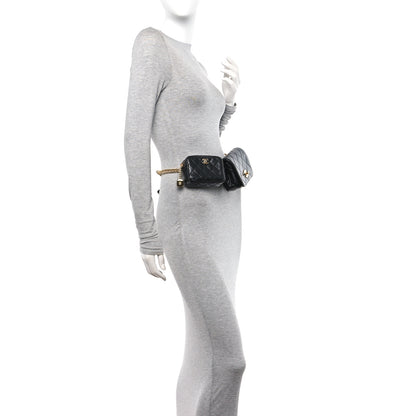 Chanel Lambskin Quilted Enamel CC Waist Bag With Pouch Black 2 of 12