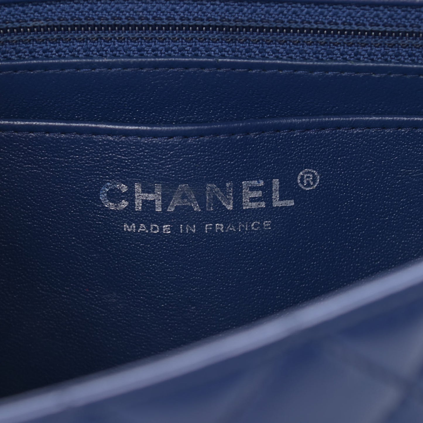 Lambskin Quilted Mini Rectangular Flap Dark Blue