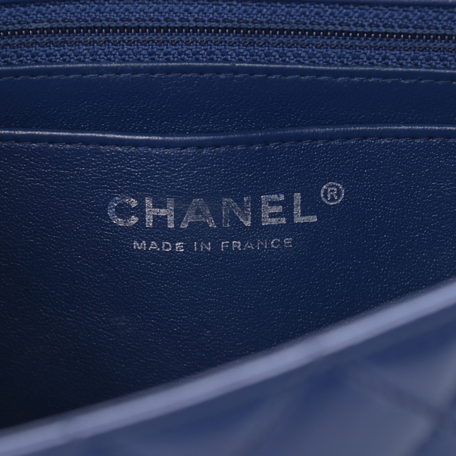 Chanel Lambskin Quilted Mini Rectangular Flap Dark Blue 6 of 11