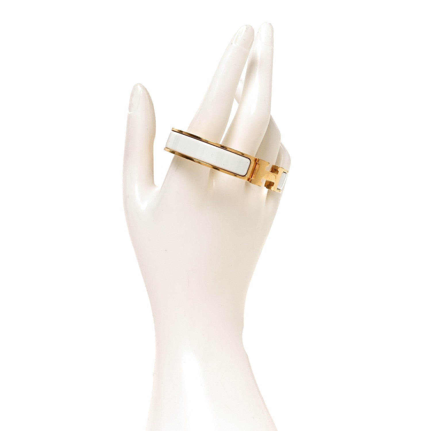 Hermes Enamel Narrow Clic Clac H Bracelet PM White 2 of 4