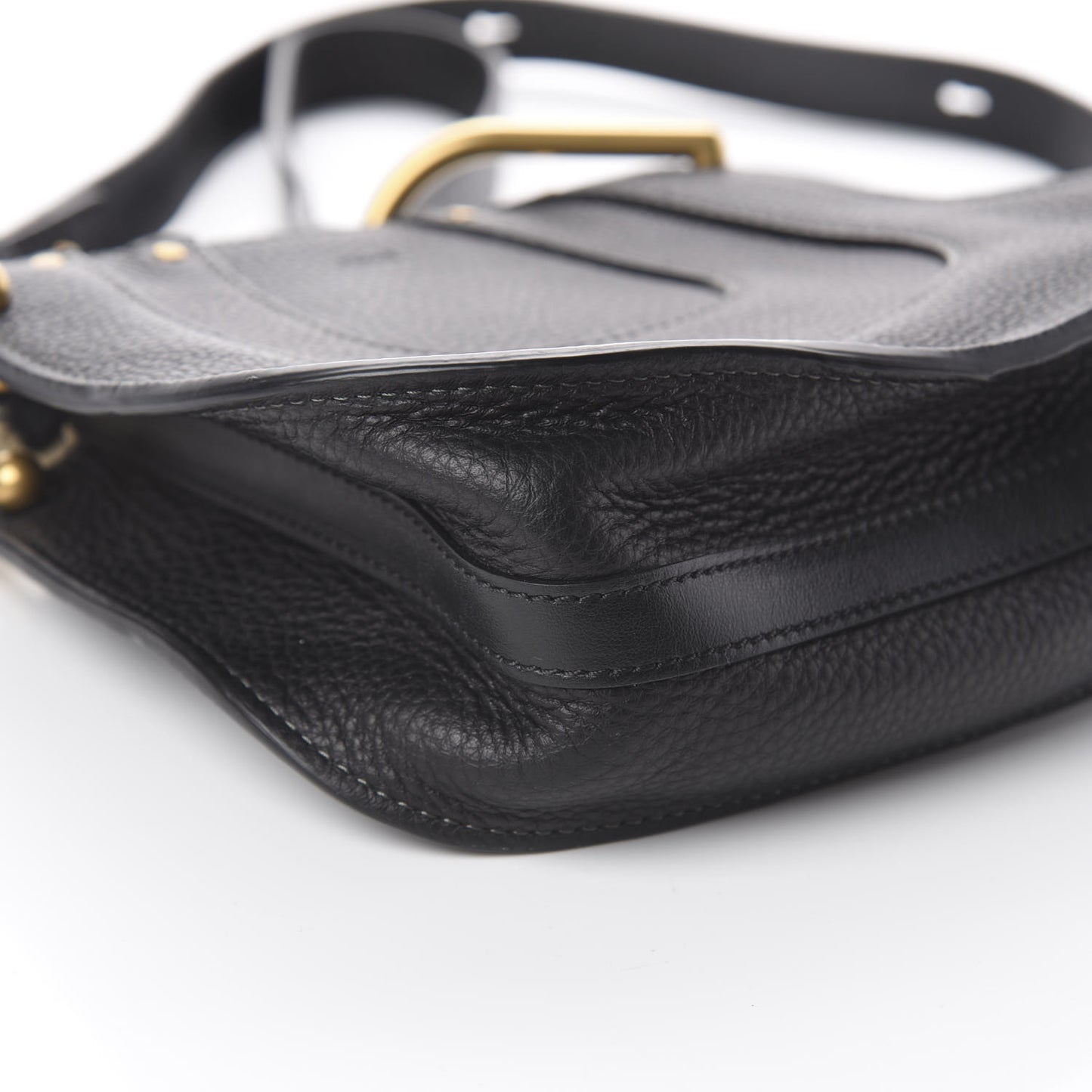 Grained Calfskin Nano Hayley Hobo Black