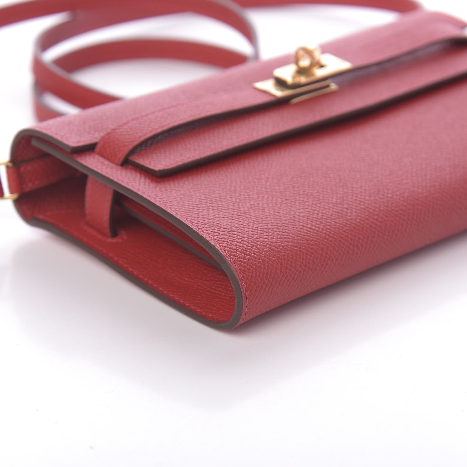 Hermes Epsom Kelly Wallet To Go Rouge Casaque 7 of 8