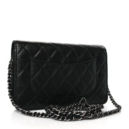 Chanel Aged Calfskin Quilted Lucky Charms 2.55 Reissue Wallet On Chain WOC Black 3 of 11