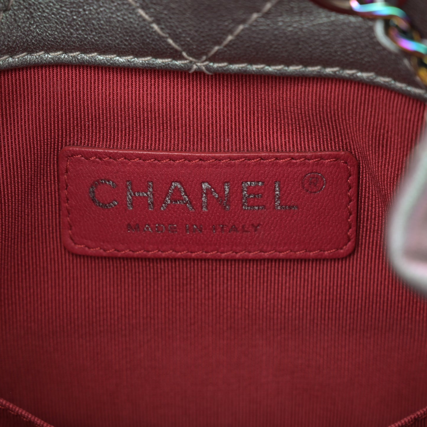 Iridescent Lambskin Calfskin Small Quilted Gabrielle Backpack Light Purple