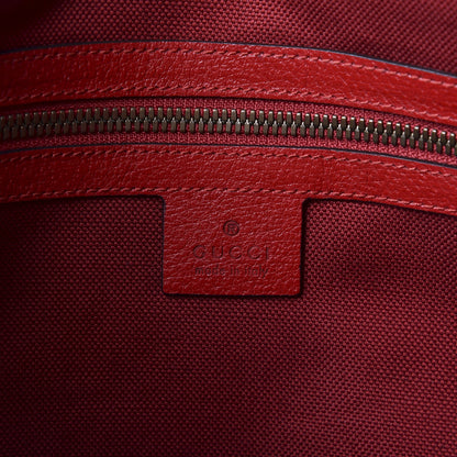 Gucci Canvas Calfskin Sylvie Stripe Logo Mens Tote Red White Blue 7 of 9