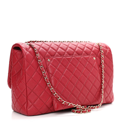 Chanel Calfskin Quilted Small XXL Travel Flap Bag Red 3 of 10