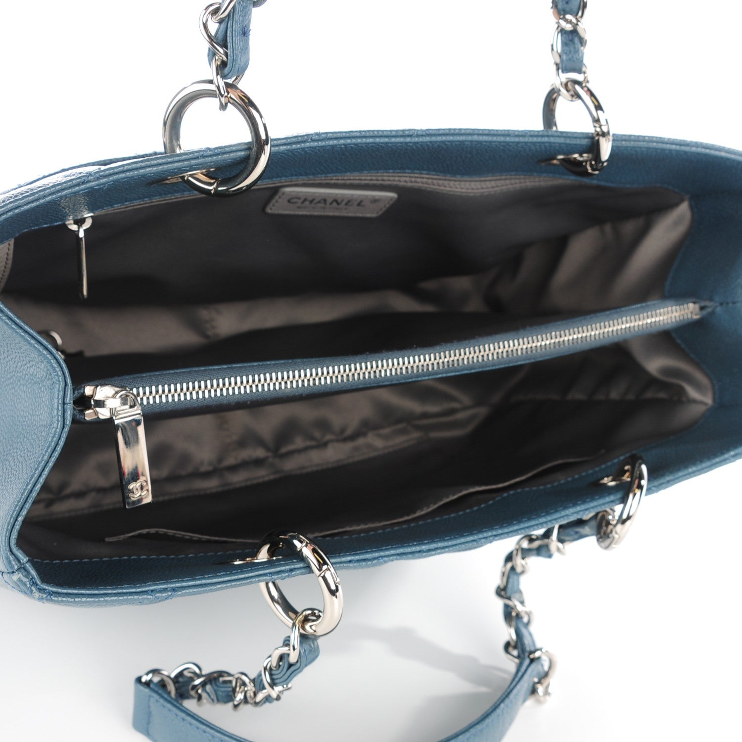 Chanel Caviar Quilted Grand Shopping Tote GST Dark Blue 5 of 8