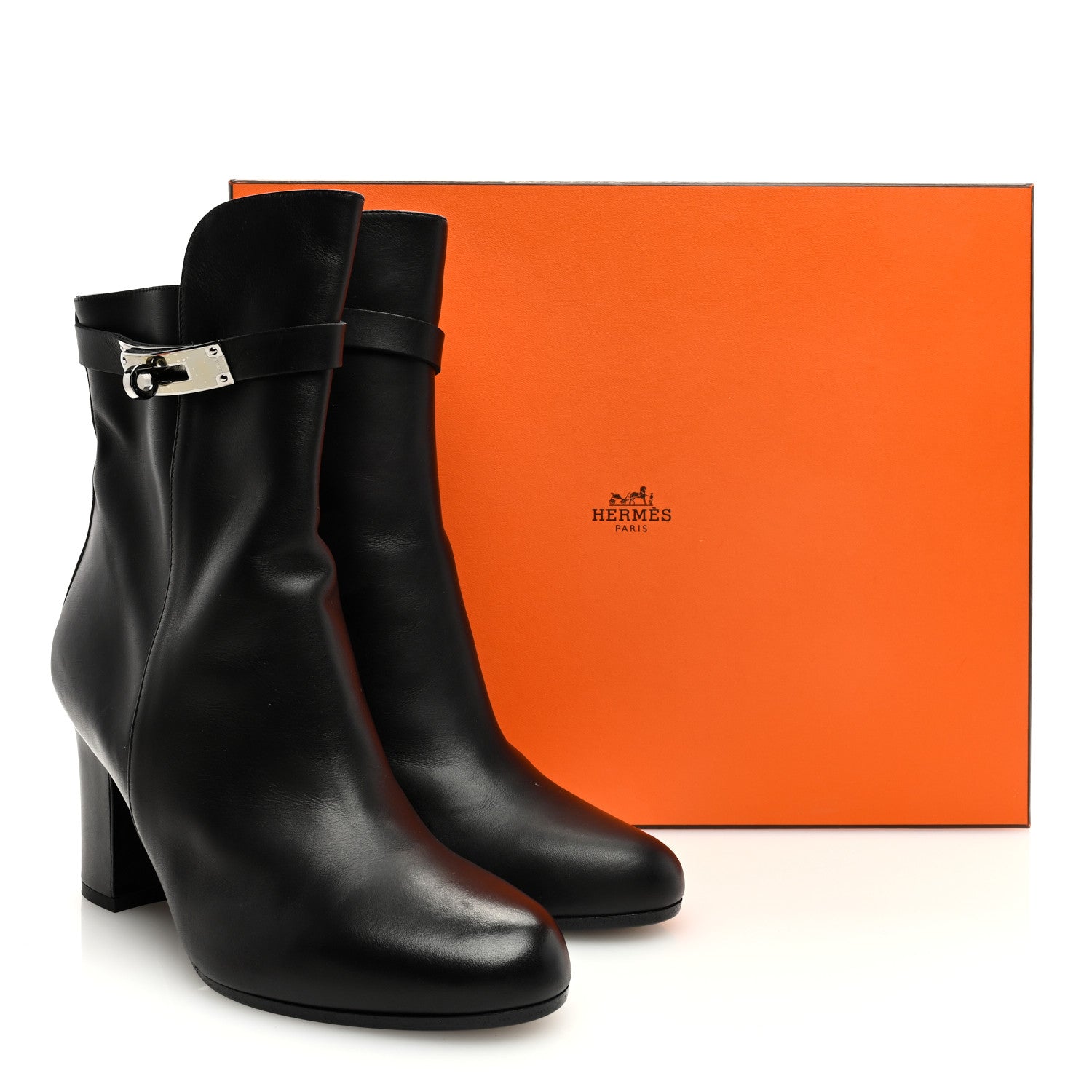 Hermes Calfskin Saint Germain Ankle Boots 38 Black 8 of 8