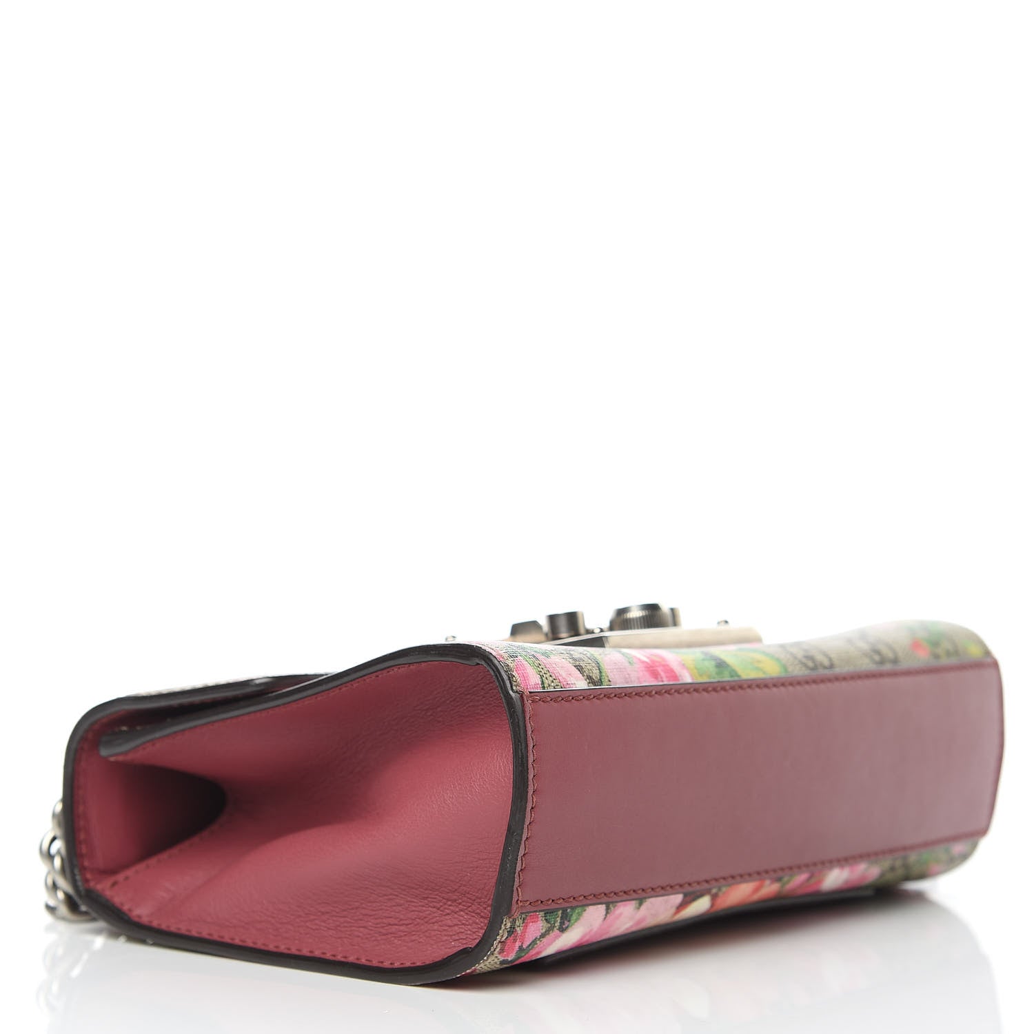 Gucci GG Supreme Monogram Blooms Small Padlock Shoulder Bag Beige Multicolor Dry Rose 4 of 13