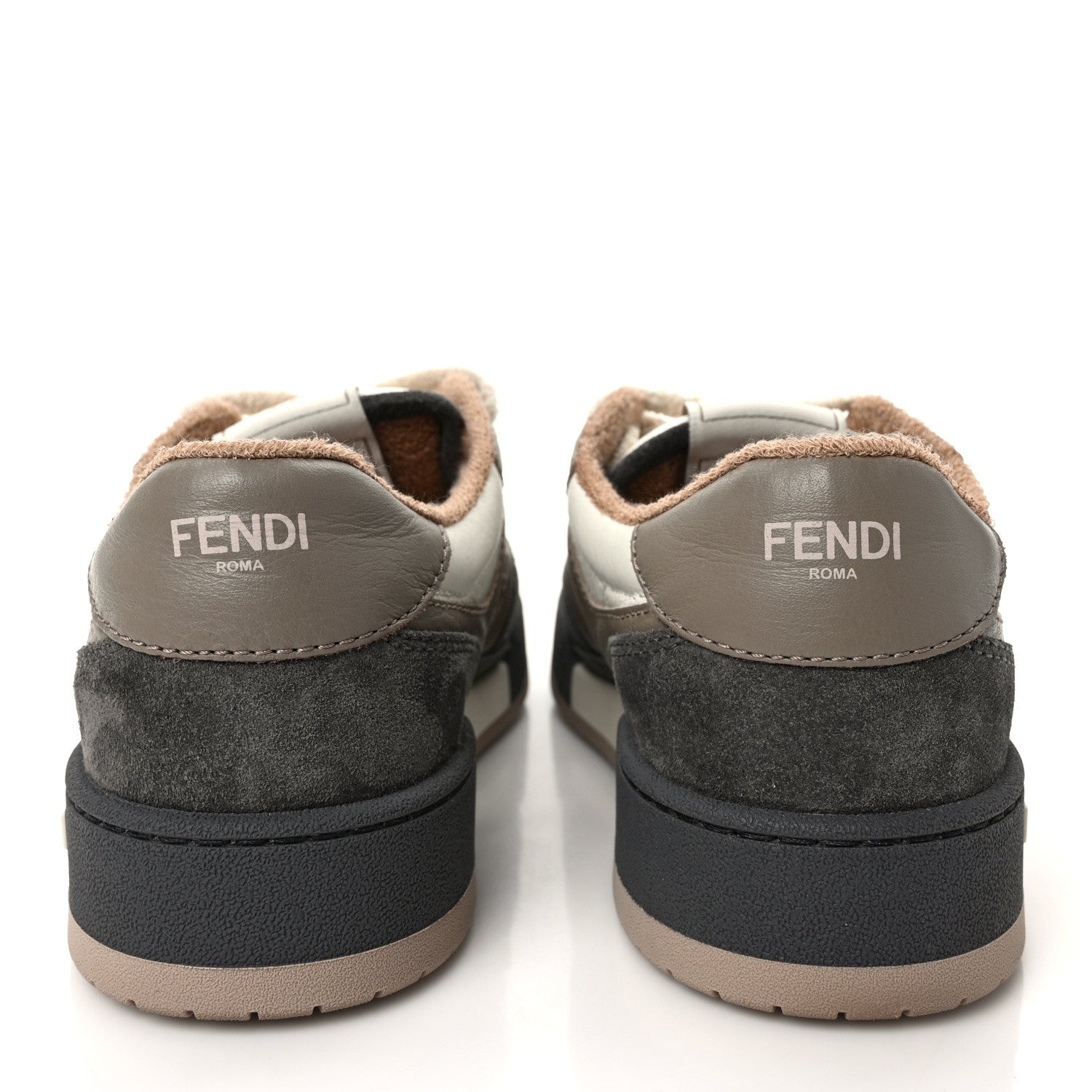Fendi Suede Vitello Womens Fendi Match Low Top Sneakers 38 Grigio Corda Fendi White White Ice 5 of 10