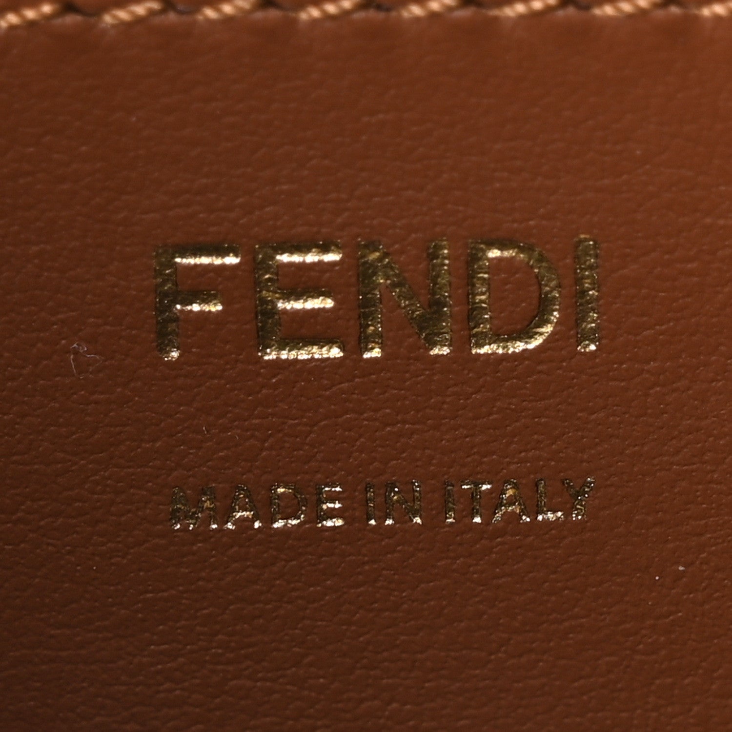 Fendi Denim Vitello Fringe FF Embroidered Baguette Pouch Myrtle Dark Nut 6 of 9