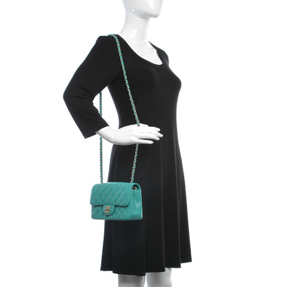 Chanel Caviar Quilted Mini Rectangular Flap Turquoise 2 of 8