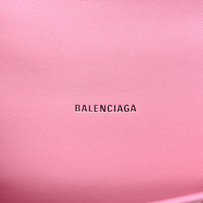 Balenciaga Shiny Calfskin Crocodile Embossed Hourglass Top Handle Bag XS Pink 6 of 9