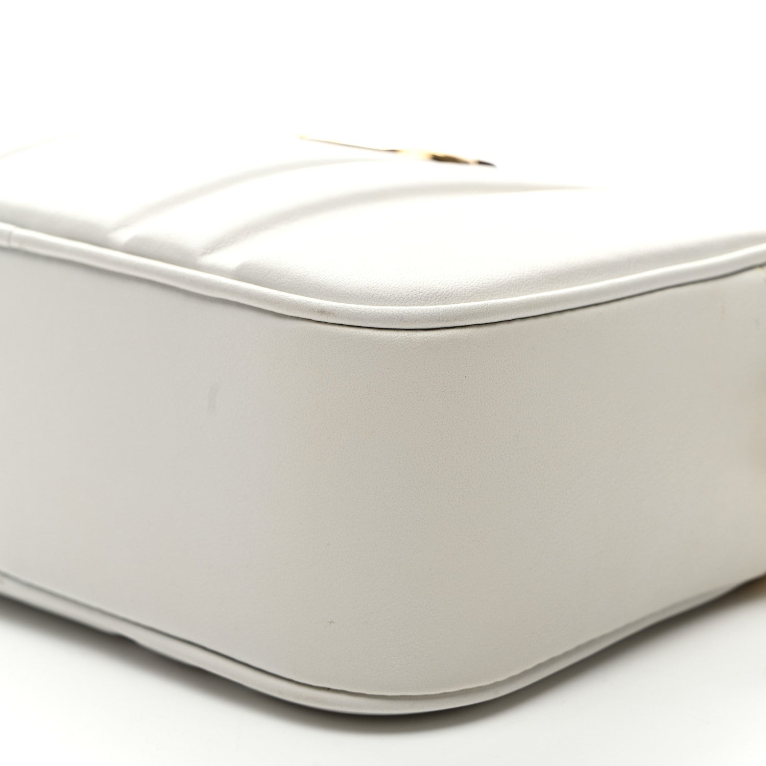 Salvatore Ferragamo Calfskin Quilted Medium Gancini Camera Case Optic White 9 of 9