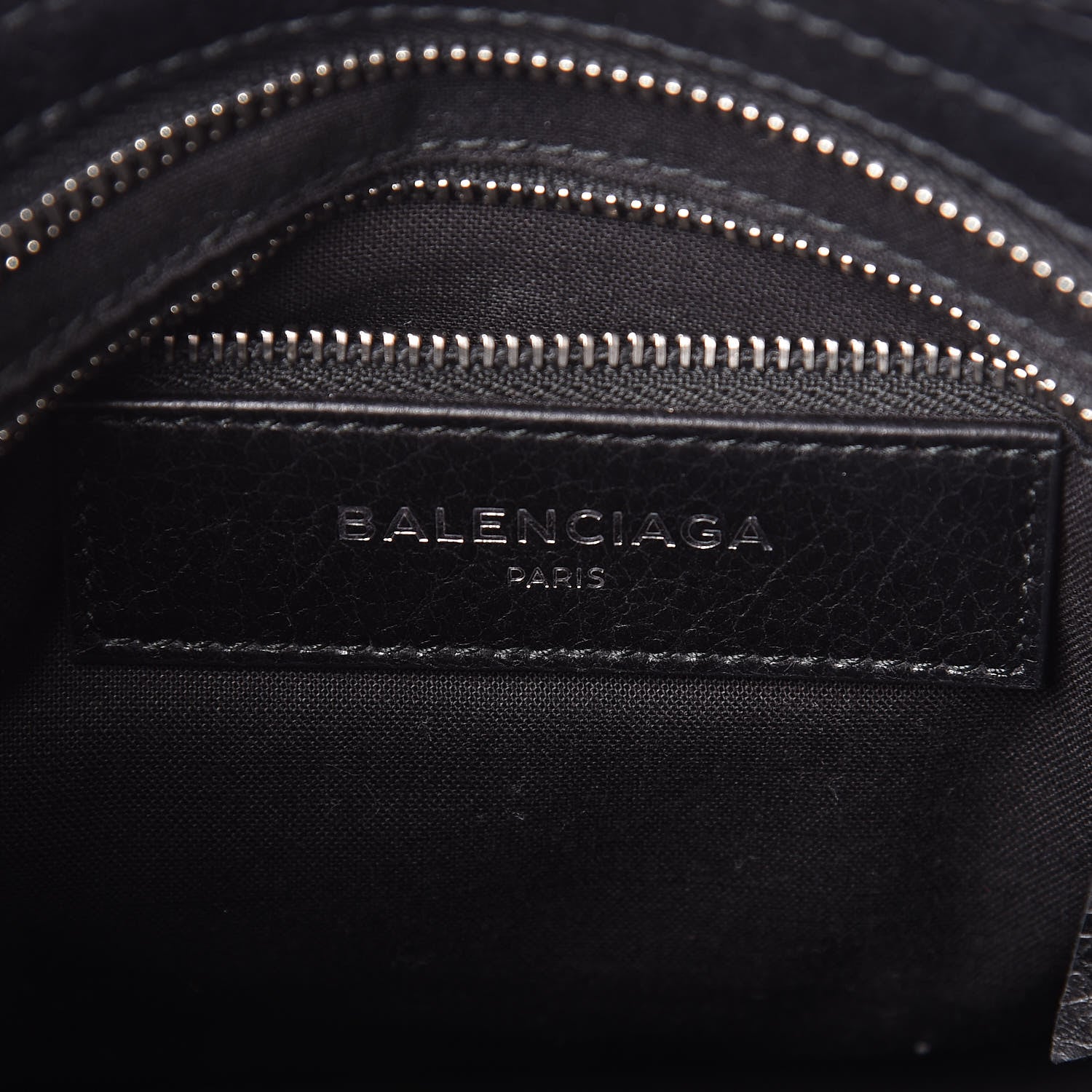 Balenciaga Agneau Classic Silver Hardware Mini City Logo Strap Black White 6 of 11
