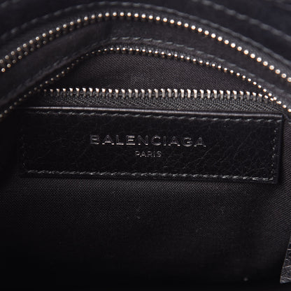 Balenciaga Agneau Classic Silver Hardware Mini City Logo Strap Black White 6 of 11
