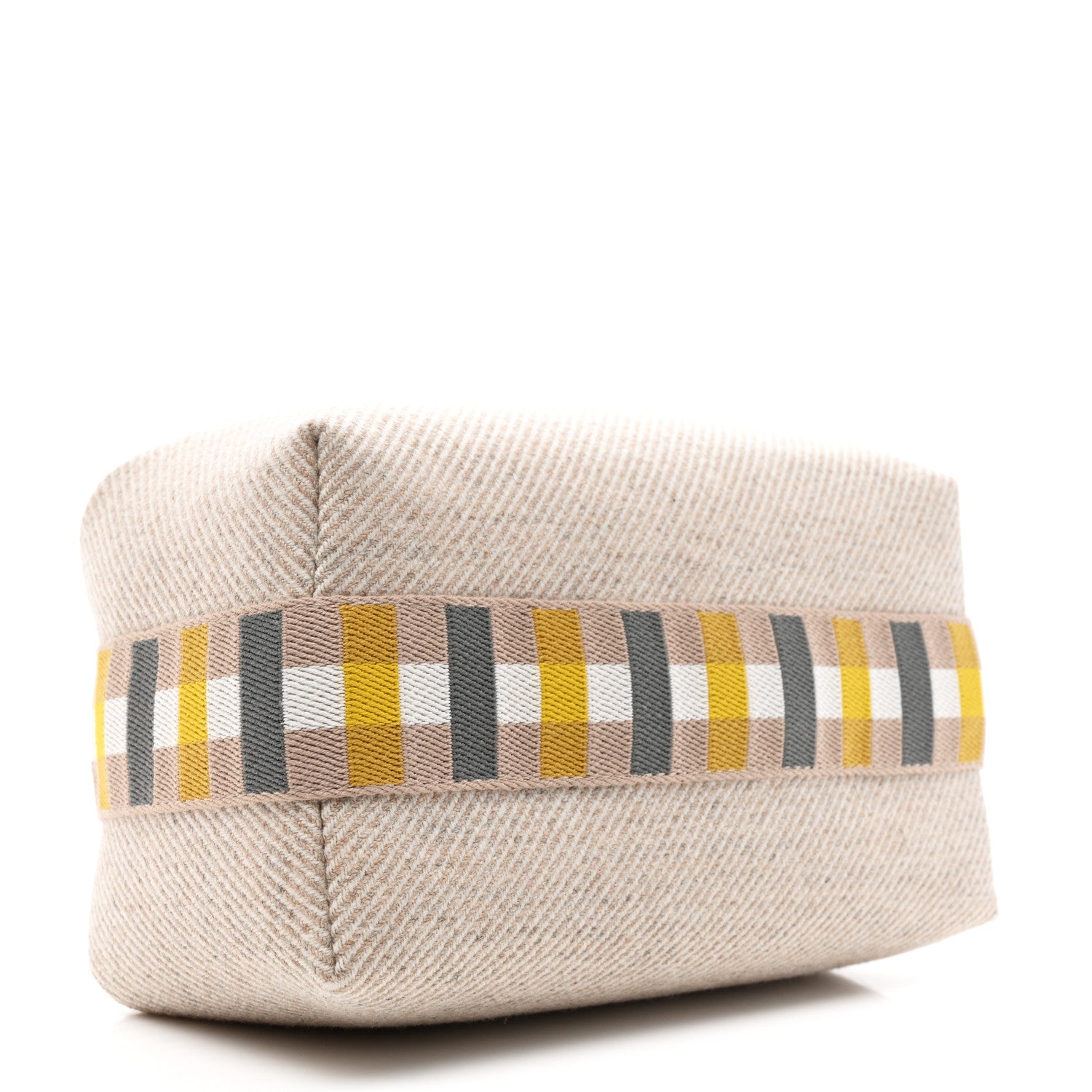 Hermes Wool Small Au Carre Bride-A-Brac Pouch Seigle 4 of 7