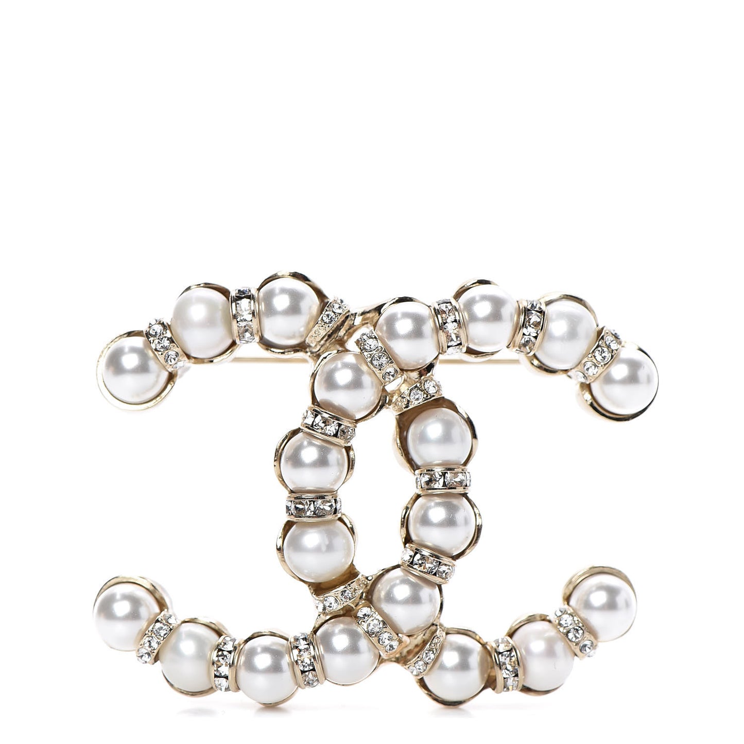 Pearl Crystal Nefertiti CC Brooch Gold