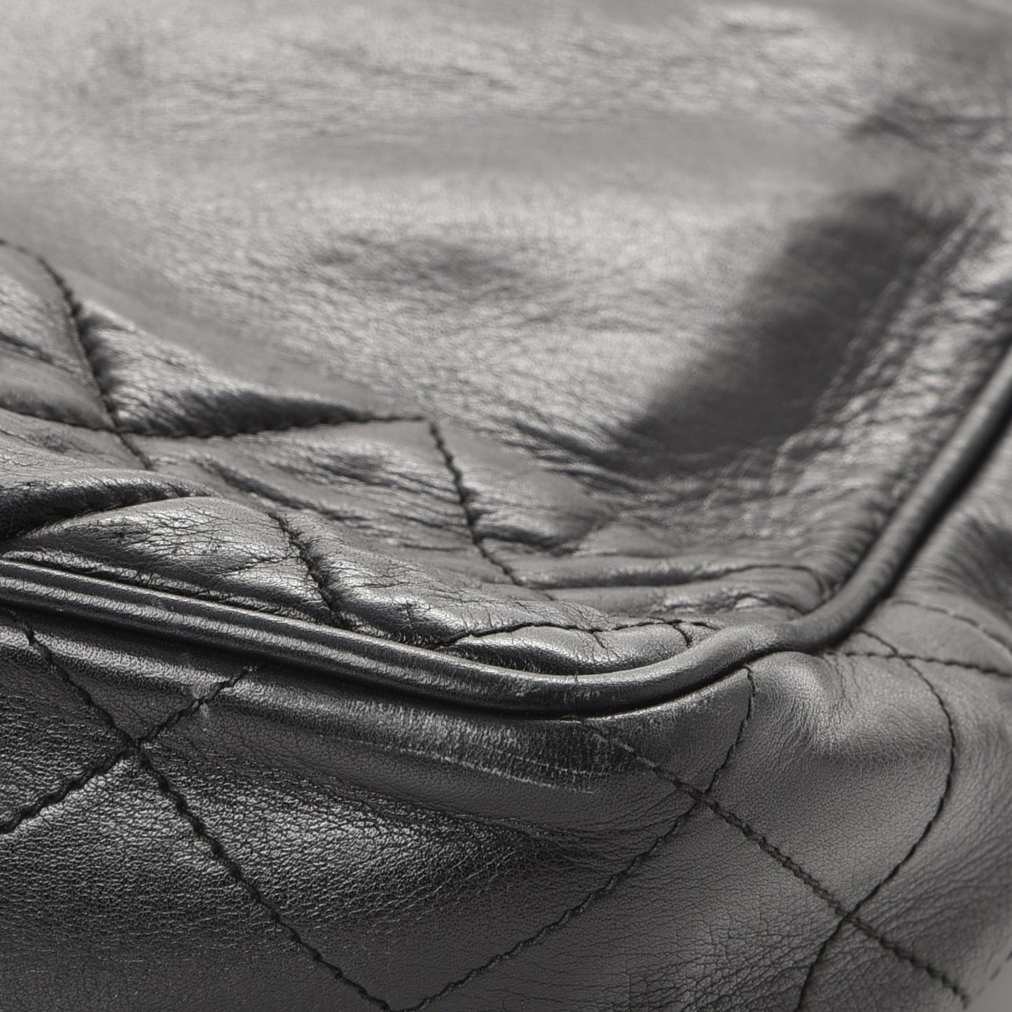 Lambskin Quilted Shoulder Bag Black