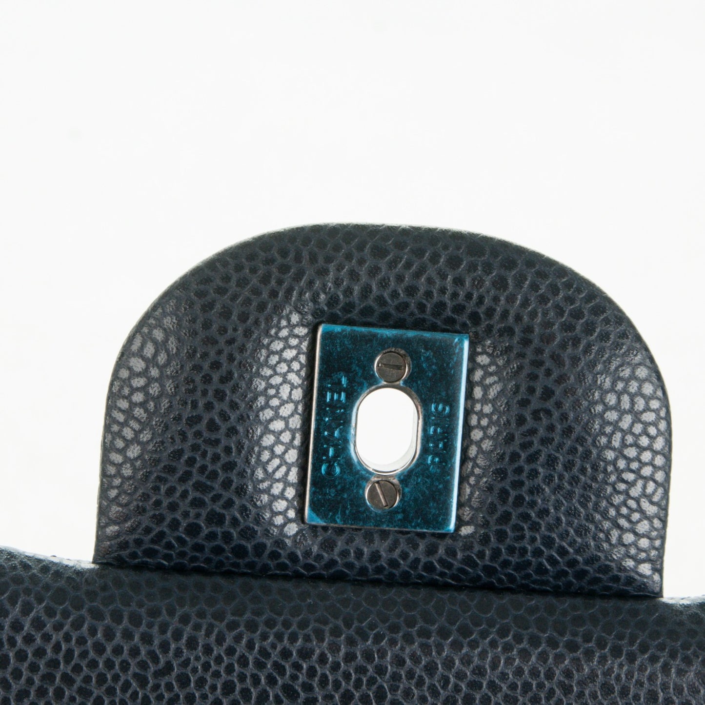 Caviar Quilted Jumbo Double Flap Navy Blue