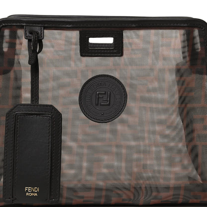 Fendi Mesh Vitello Century FF 1974 Mini Peekaboo Defender Cover Marrone Black Ebano 10 of 12