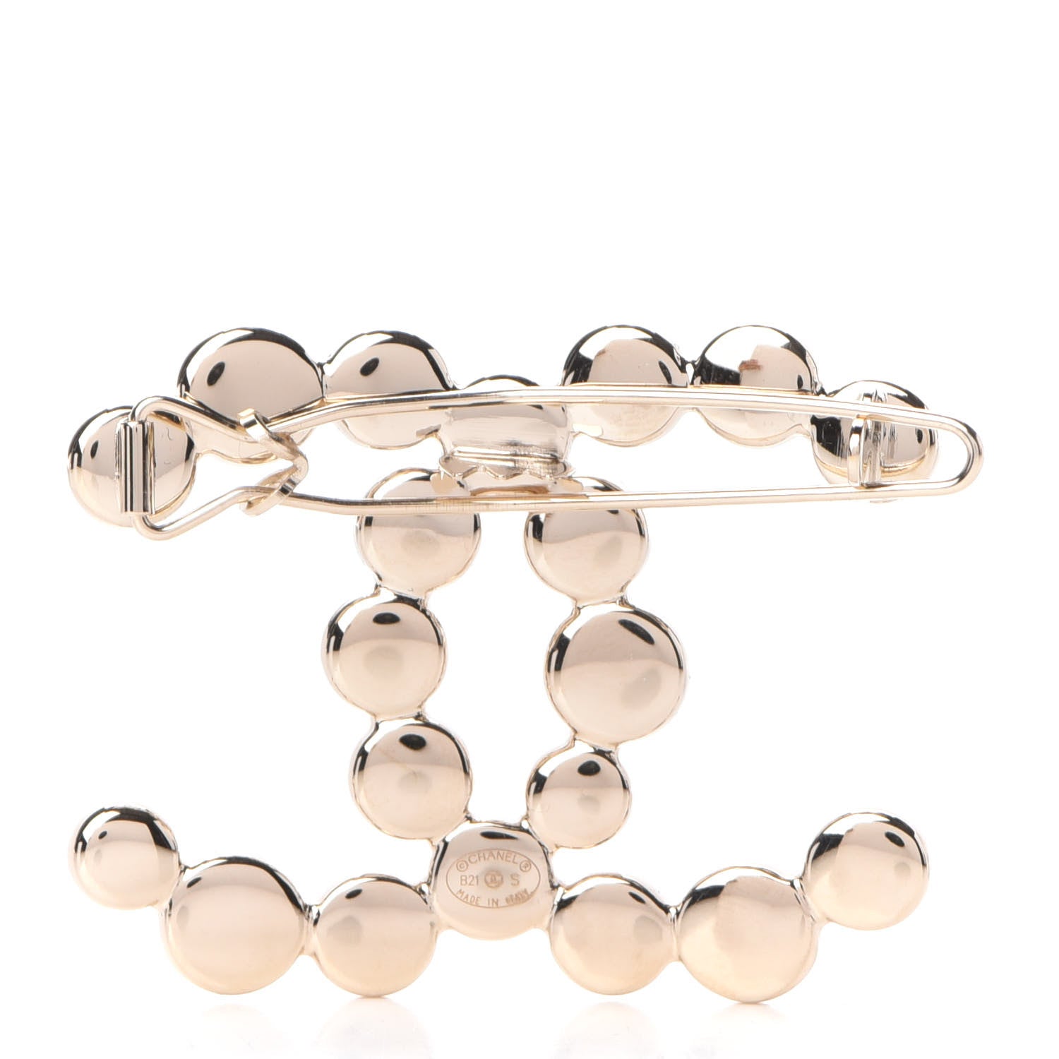 Chanel Metal Beaded CC Hair Clip Gold 3 of 6