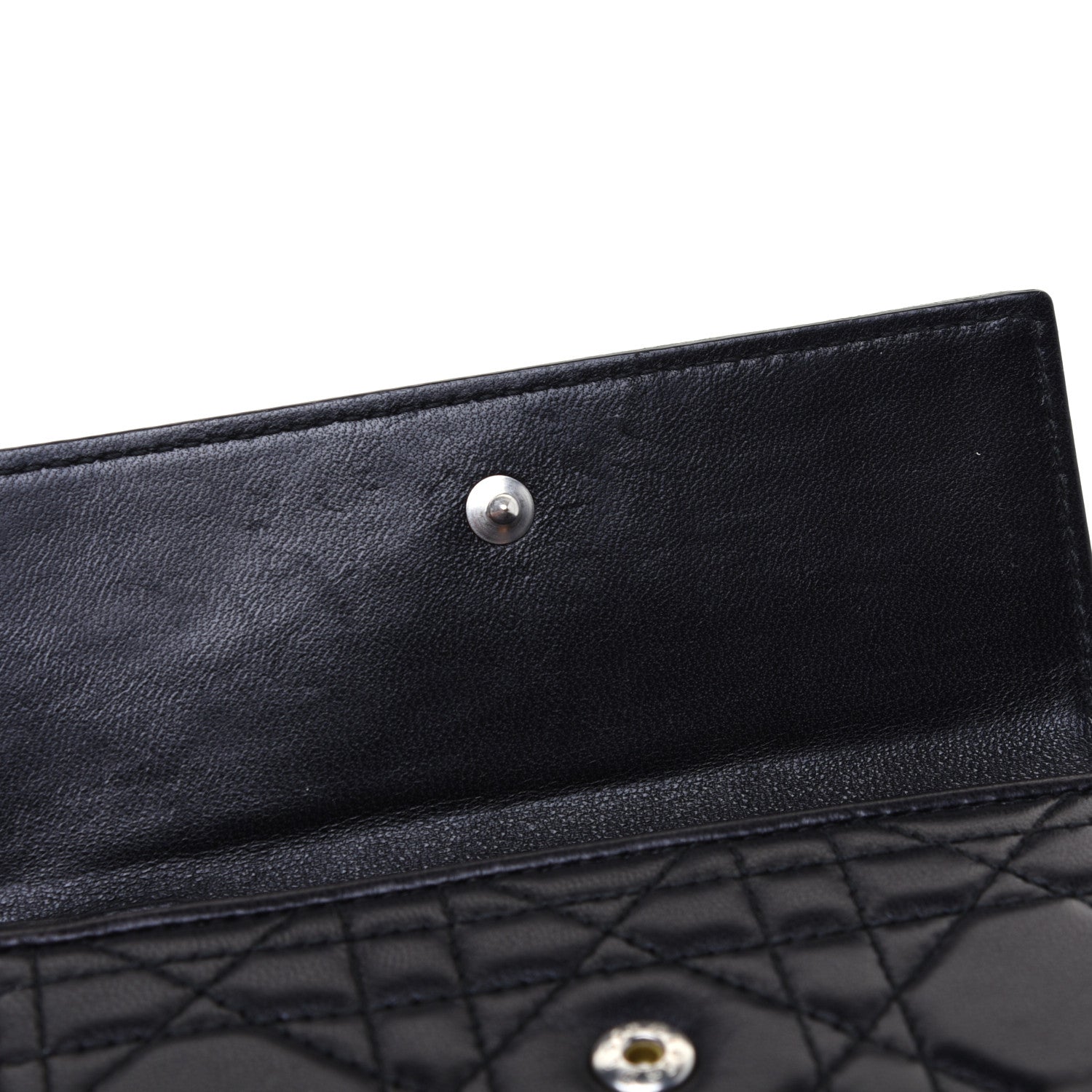 Christian Dior Lambskin Cannage Lady Dior Compact Wallet Black 11 of 12