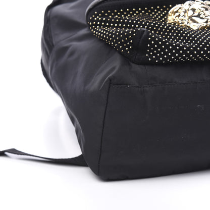 Versace Nylon Goatskin Studded Palazzo Medusa Backpack Black 6 of 8