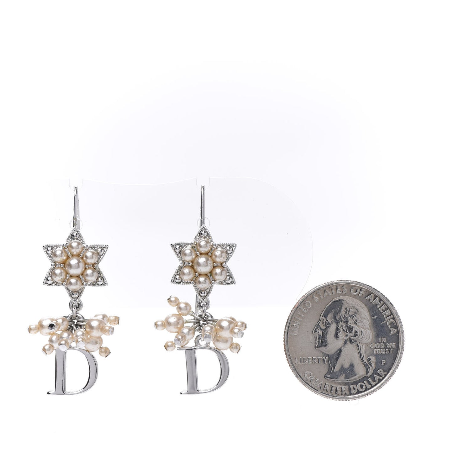 Pearl Star Earrings Silver
