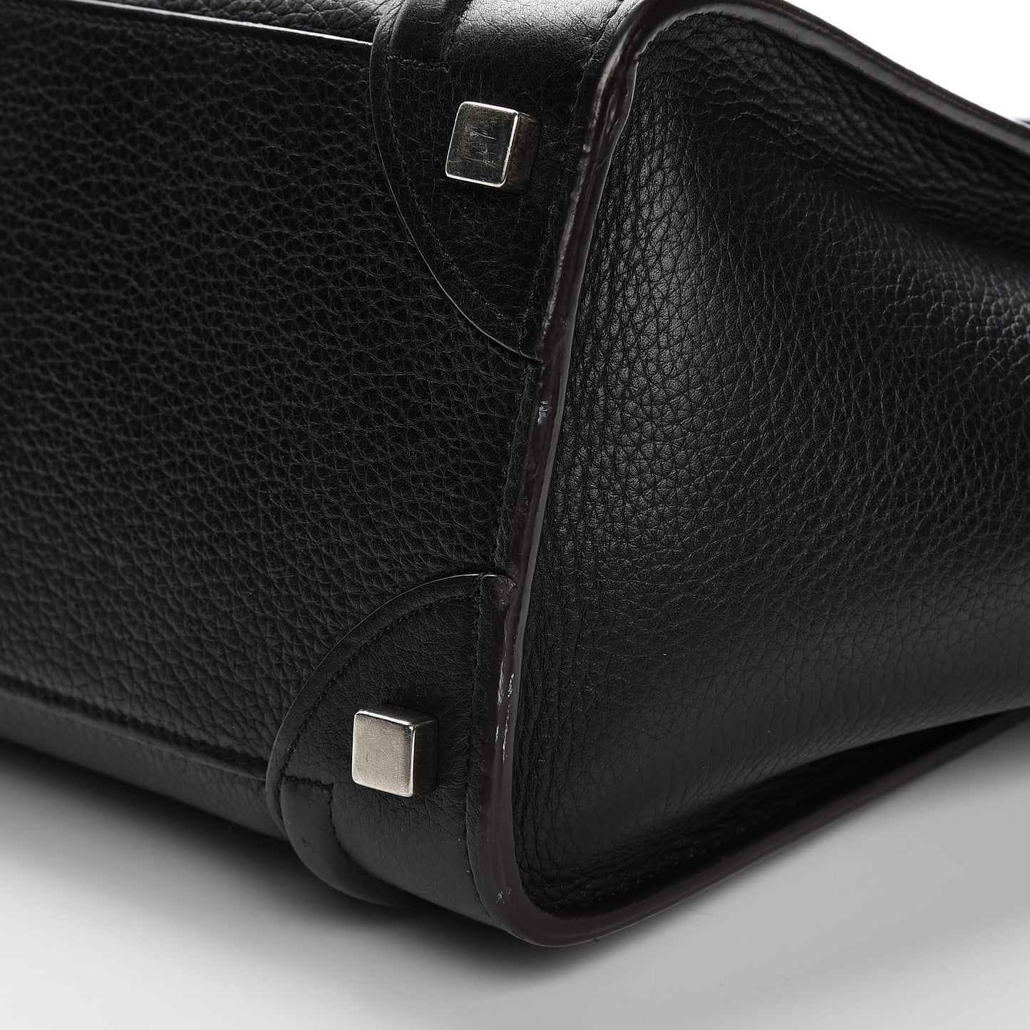 Drummed Calfskin Micro Luggage Black