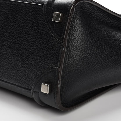 Celine Drummed Calfskin Micro Luggage Black 12 of 16
