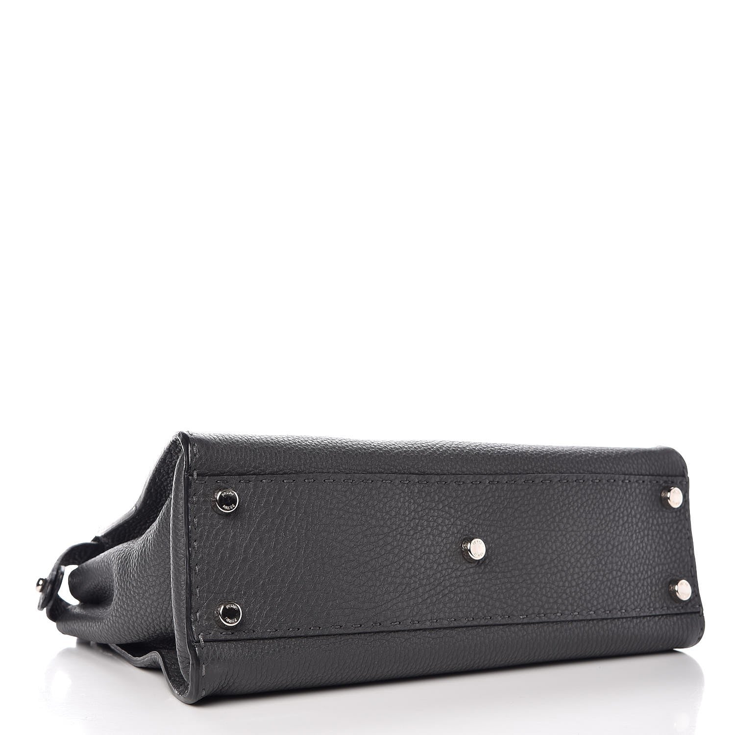 Fendi Cuoio Romano Selleria Bi-Color Medium Peekaboo Iconic Satchel Asfalto Latte 5 of 9