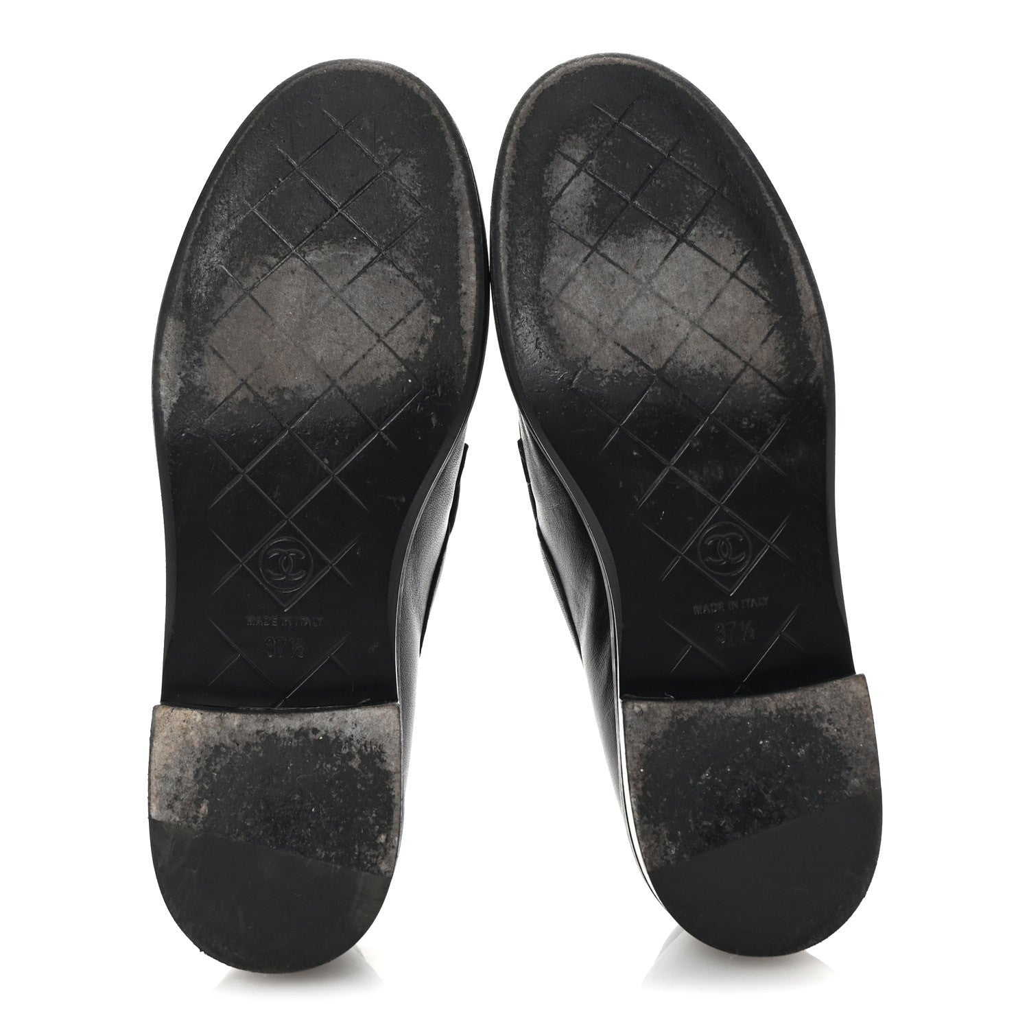Chanel Lambskin Quilted CC Turnlock Loafers 37.5 Black 6 of 10