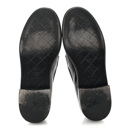 Chanel Lambskin Quilted CC Turnlock Loafers 37.5 Black 6 of 10