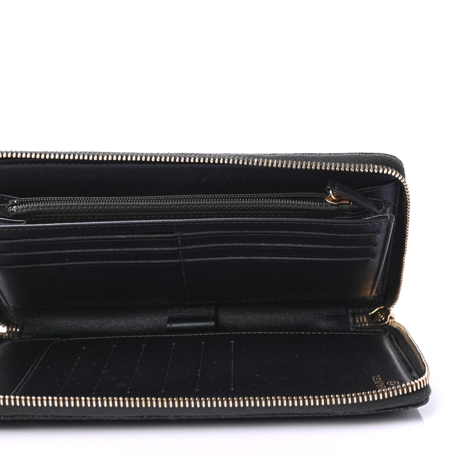 Chanel Iridescent Caviar Quilted Large Zip Around Organizer Wallet Black 4 of 4