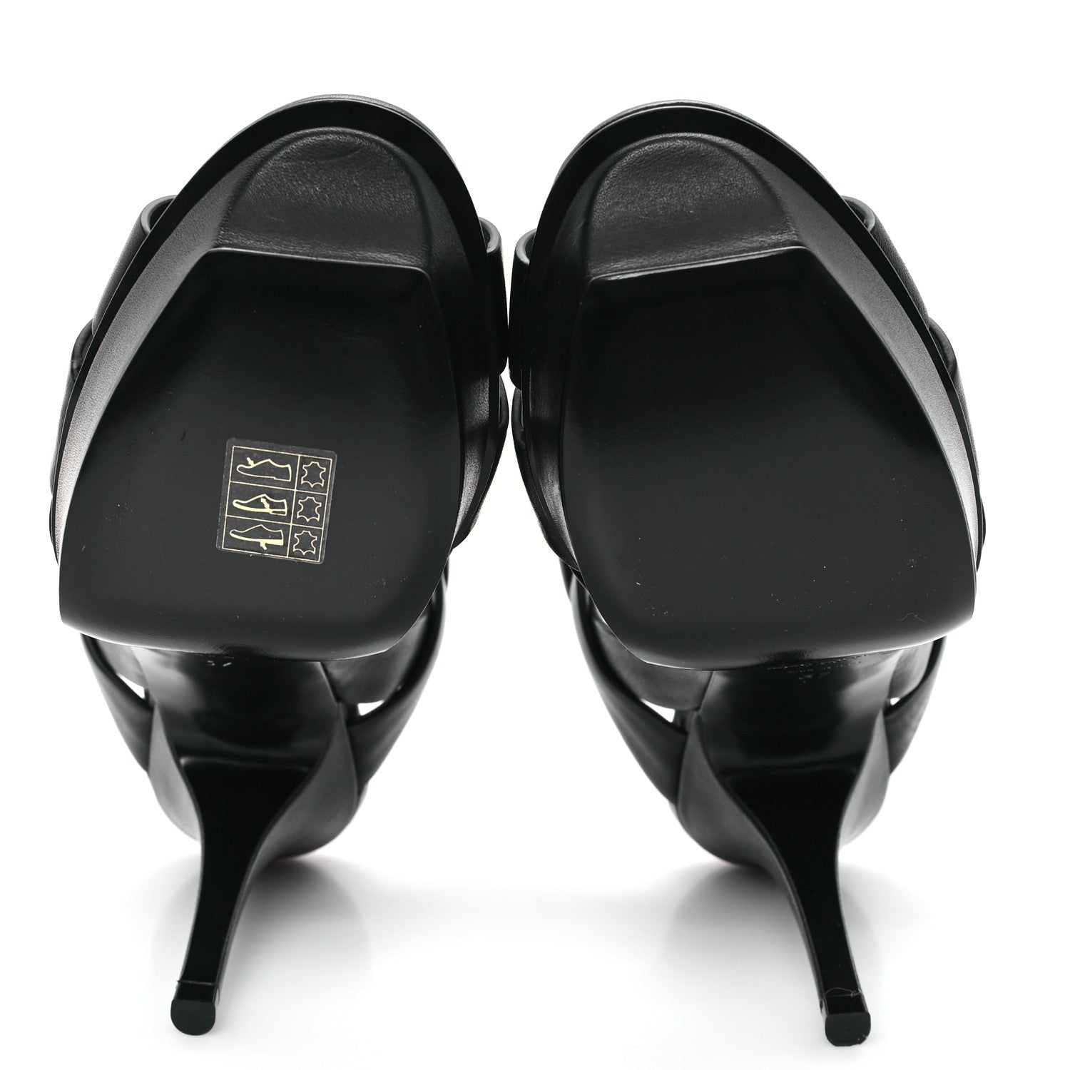 Saint Laurent Calfskin Tribute 75 Platform Sandals 37 Black 6 of 11