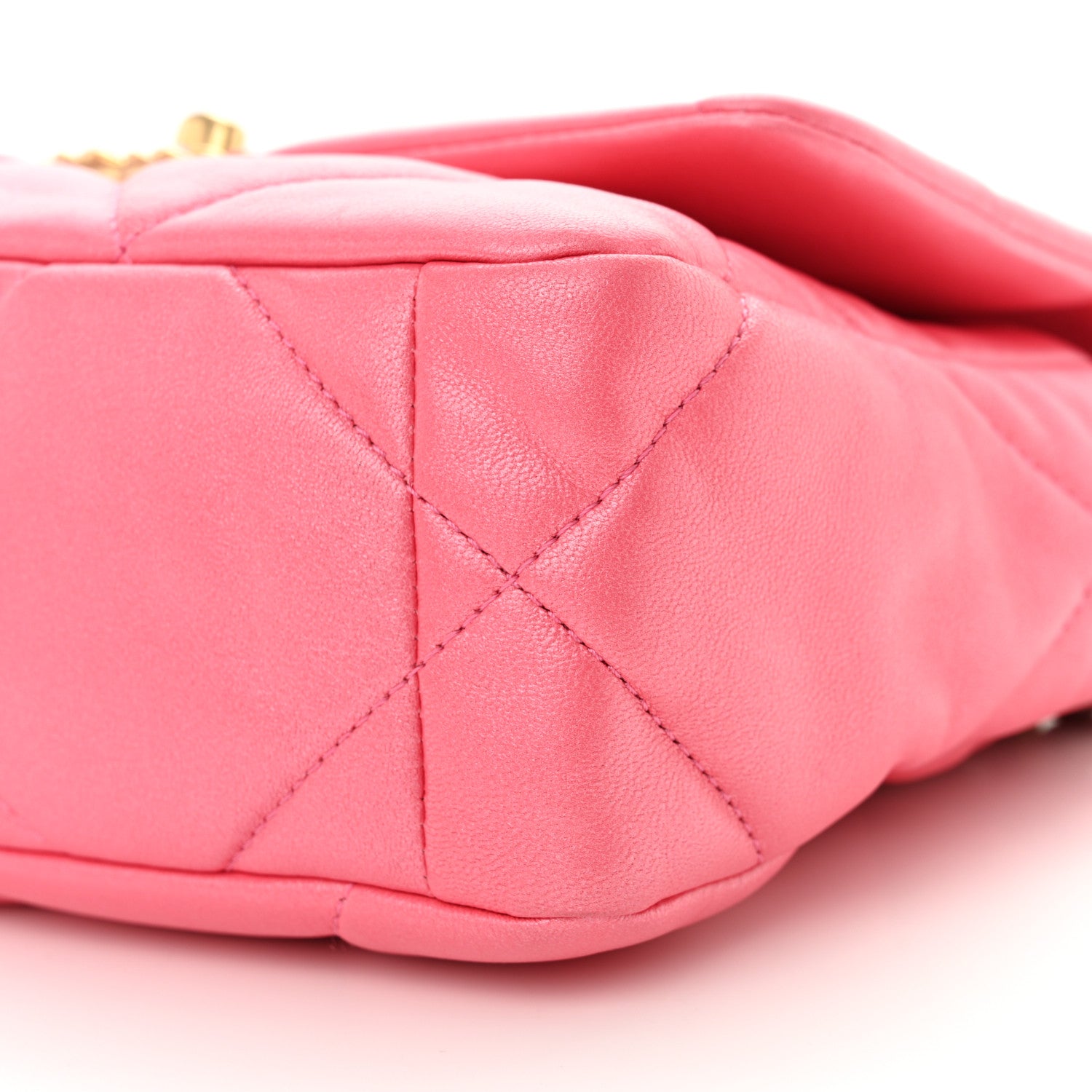 Chanel Shiny Lambskin Quilted Medium Chanel 19 Flap Pink 10 of 10