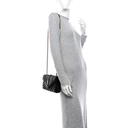 Saint Laurent Grain De Poudre Textured Mixed Matelasse Triquilt Small Monogram Satchel Black 2 of 11