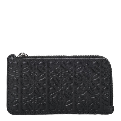 Loewe Calfskin Embossed Repeat Coin Card Holder Black 1 of 9