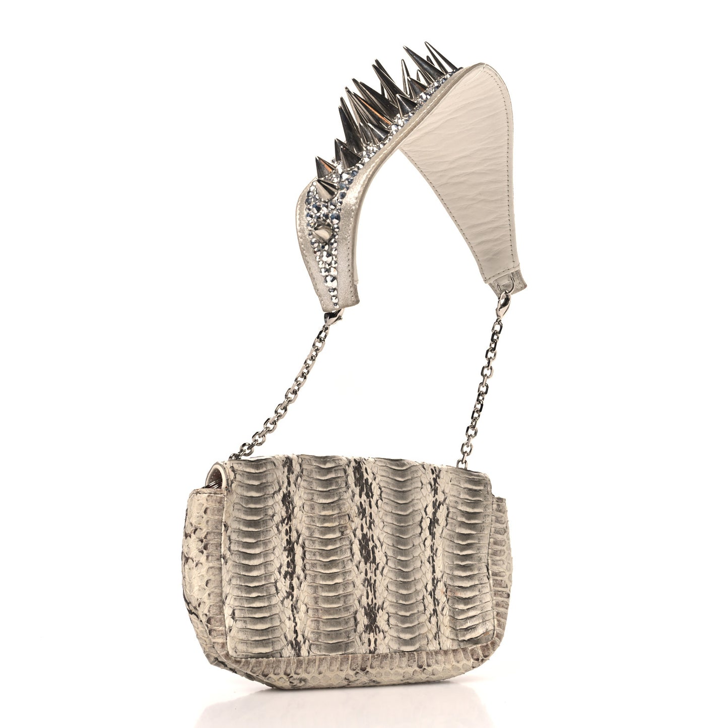 Snakeskin Artemis Spike Strap White