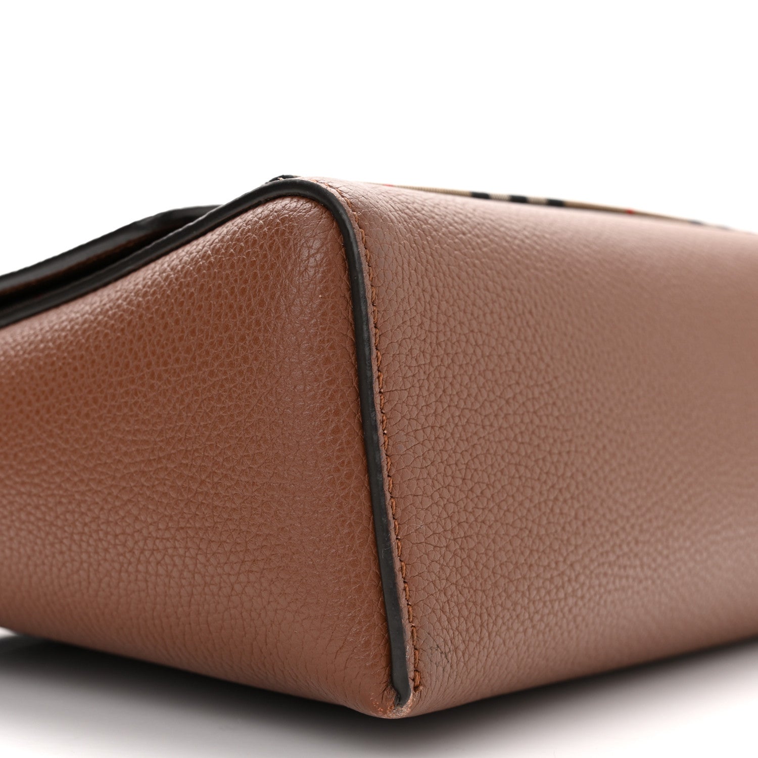 Burberry Calfskin Vintage Check Note Crossbody Bag Tan 8 of 9