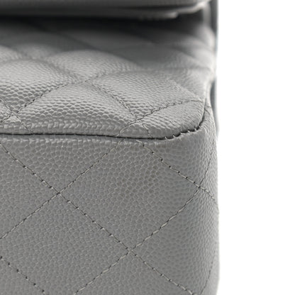 Chanel Caviar Quilted Medium Double Flap Grey 10 of 13