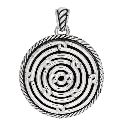 David Yurman Sterling Silver Large Labyrinth Disc Pendant 1 of 3
