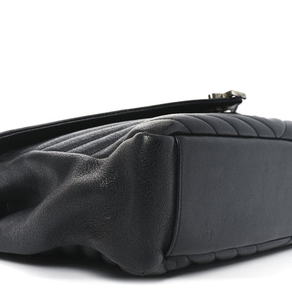 Saint Laurent Sheepskin Matelasse Chevron Monogram Large College Satchel Black 9 of 10