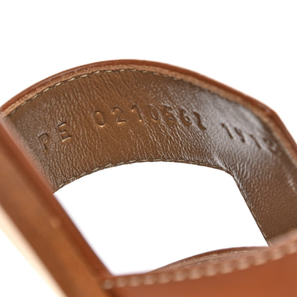 Hermes Box Calfskin Oran Sandals 39.5 Gold 8 of 8