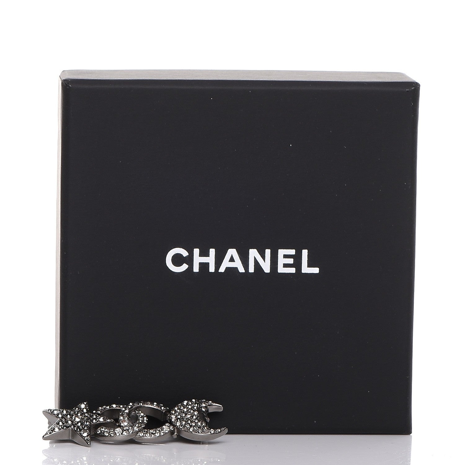 Chanel Ruthenium Crystal CC Moon Star Brooch 5 of 5