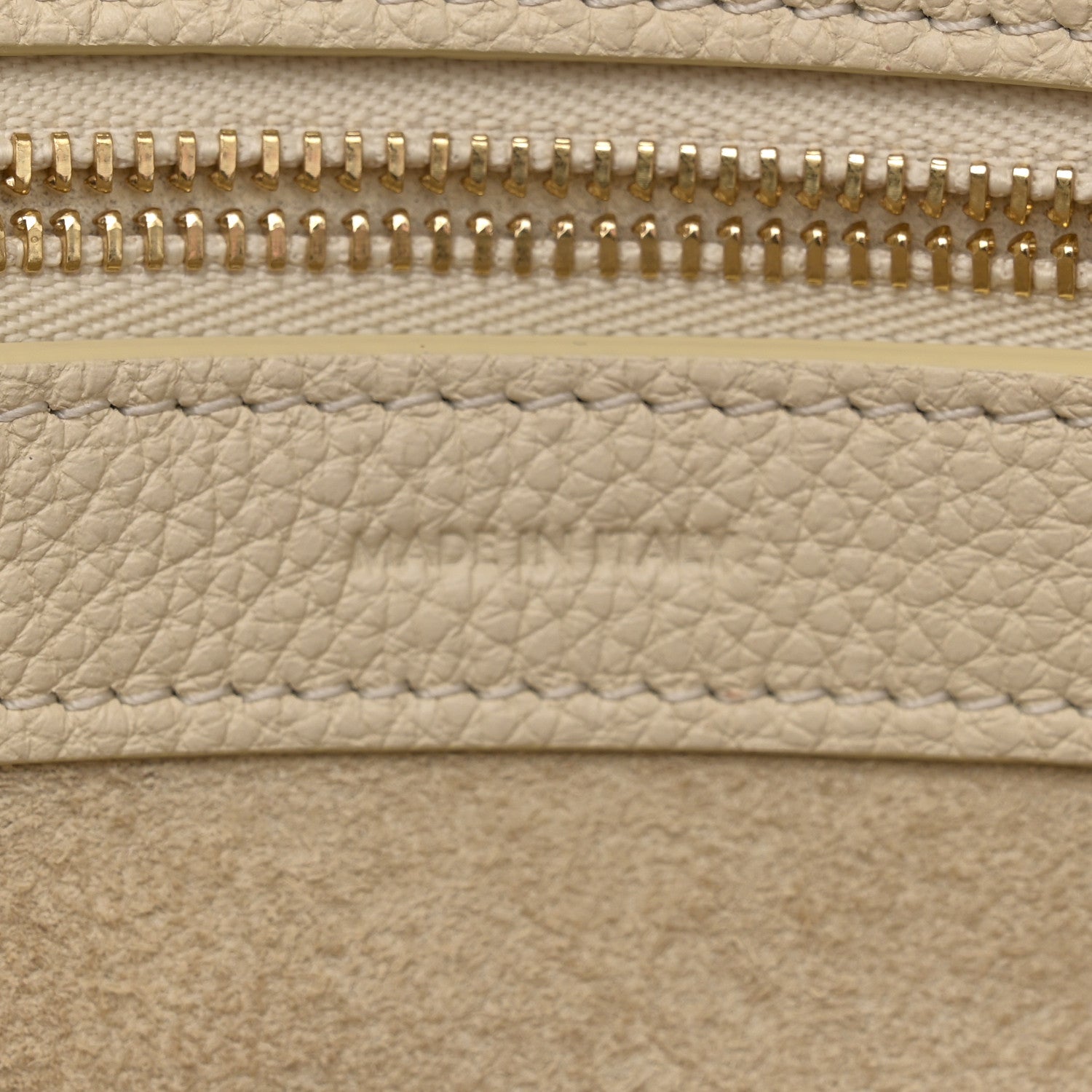 Celine Soft Grained Calfskin Small Belt Cabas Phantom Cream 7 of 12
