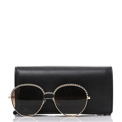 Chanel Chain Pantos Sunglasses 4242 Gold Brown 8 of 8